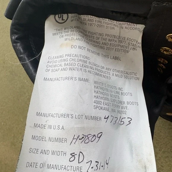 Hathorne Explorer Leather Smoke Jumper Lace-Up Boots Model H7809 Sz 8D - Picture 6 of 6